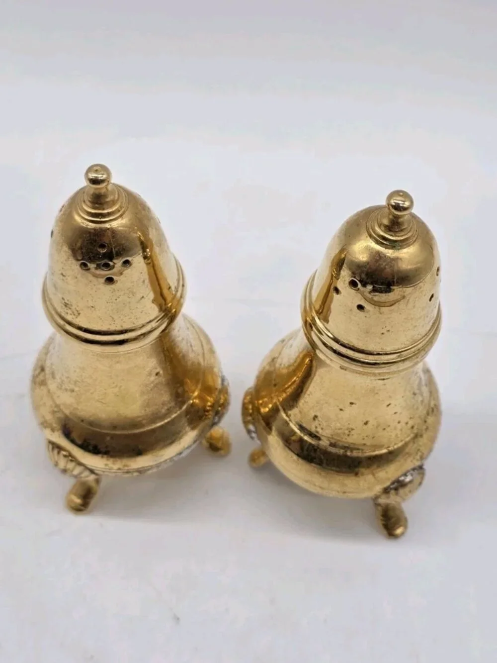 Electroplated 24K Gold Salt & Pepper Shakers Elegant Wedding Holiday Vintage